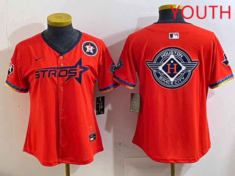 Youth Houston Astros Blank Orange Fourth generation Joint Name 2025 Nike MLB Jersey style 16